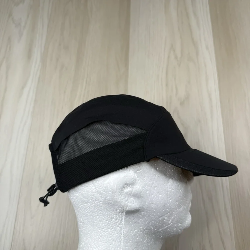 Lululemon Cap Mesh Panel Running Hat Black Adjustable String Size L/XL